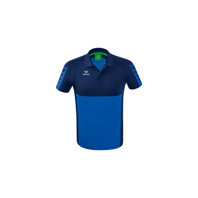 Erima Sport-Polo Six Wings (100% Polyester, schnelltrocknend, angenehmes Tragegefühl) royalblau/navyblau Herren
